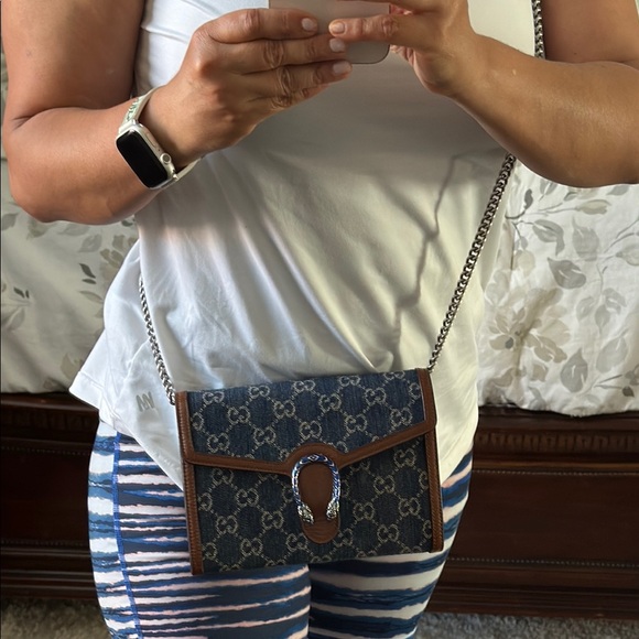 Gucci Blue and Brown Wallet with Signature Design - Picture 6 of 7